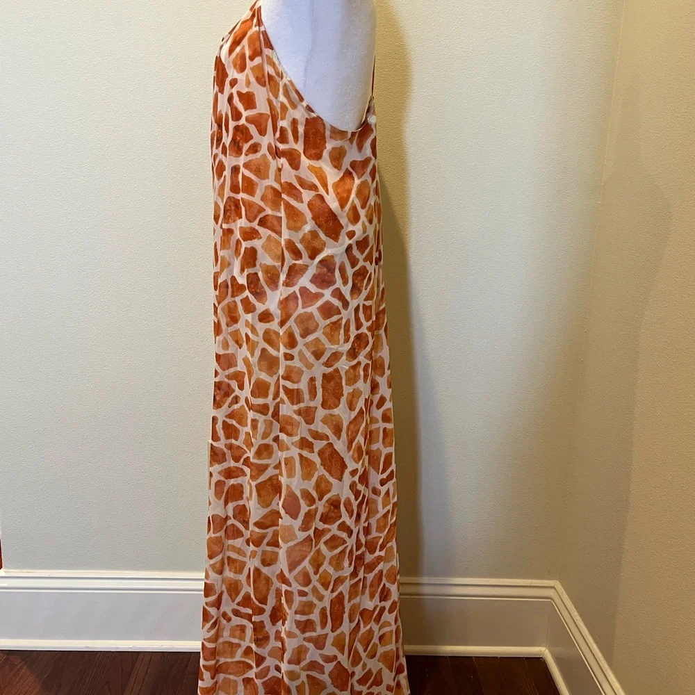 NWOT Giraffe Print Halter Maxi Dress - Picture 2 of 5